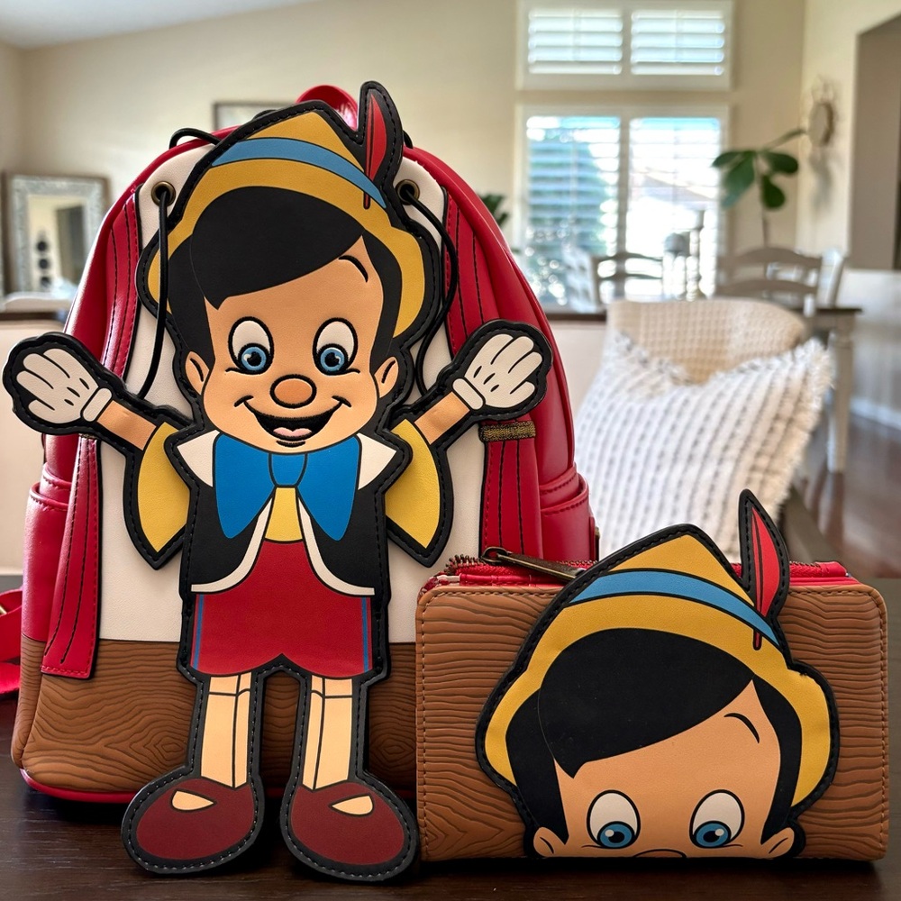 Loungefly 🎒 Disney Pinocchio Marionette Mini Backpack & Wallet
